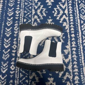 White and Black Chunky Chelsea Boots